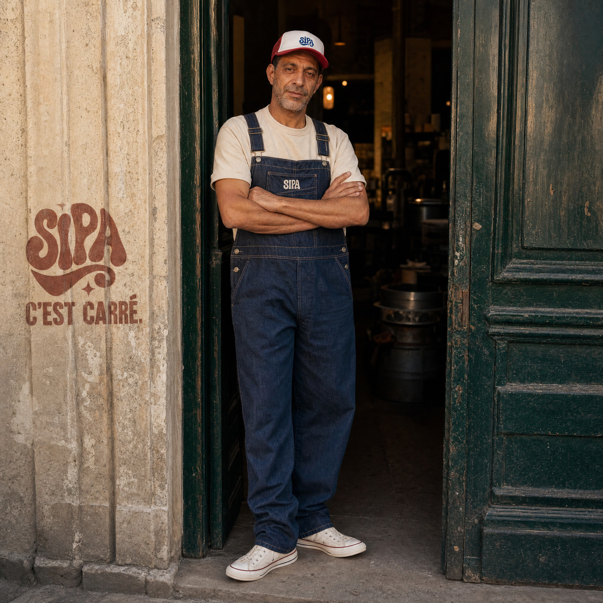 Sous l'enseigne peinte