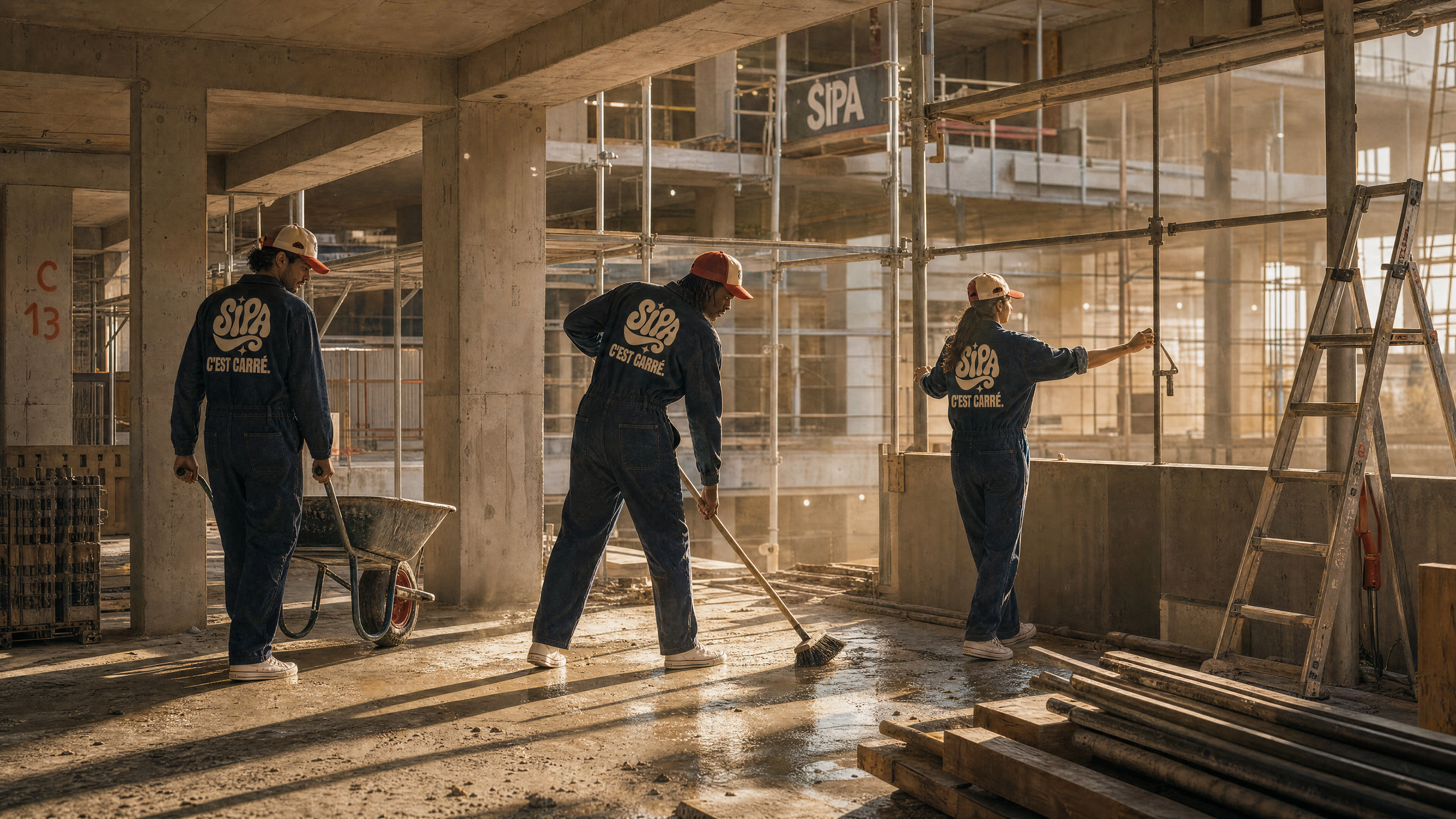 L'équipe SIPA reprend une structure béton en cours de chantier